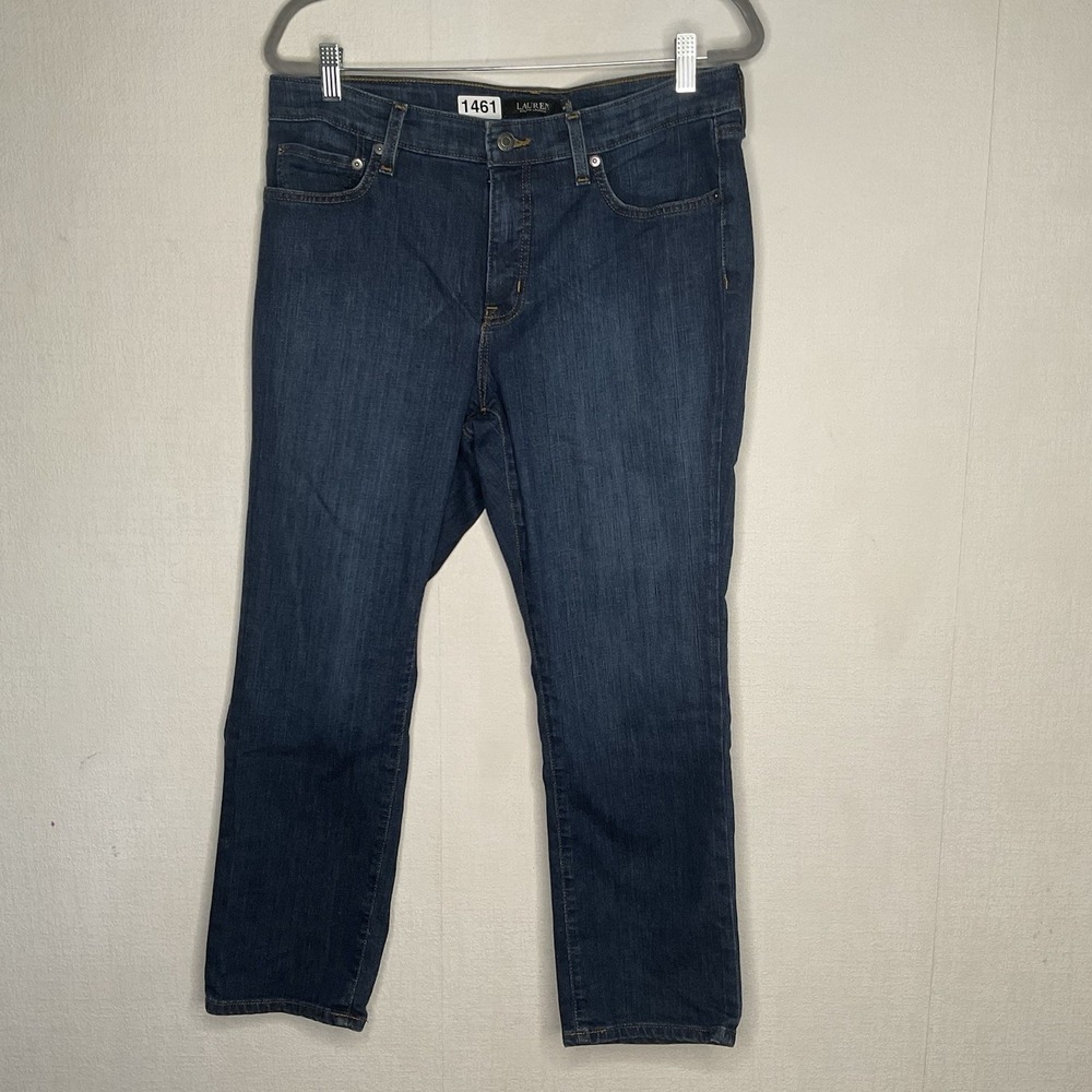 Lauren Ralph Lauren Jeans Womens 14P Slimming Straight Classic Blue